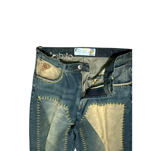 Akademiks Men Size 32X32 Patchwork stitching, baggy denim jeans 90s or Y2K era. - Picture 7 of 12